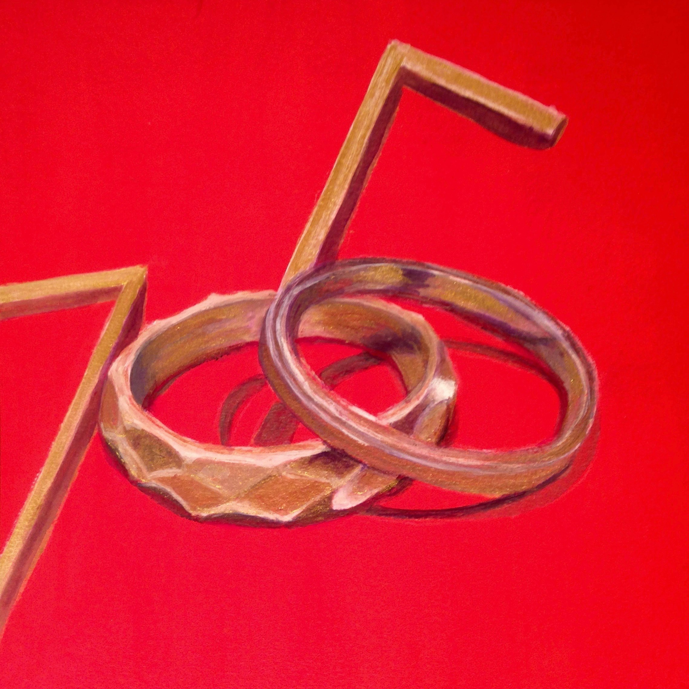 Holzermayr’s 15. Hochzeitstag Acryl/Papier 20 x 20 cm