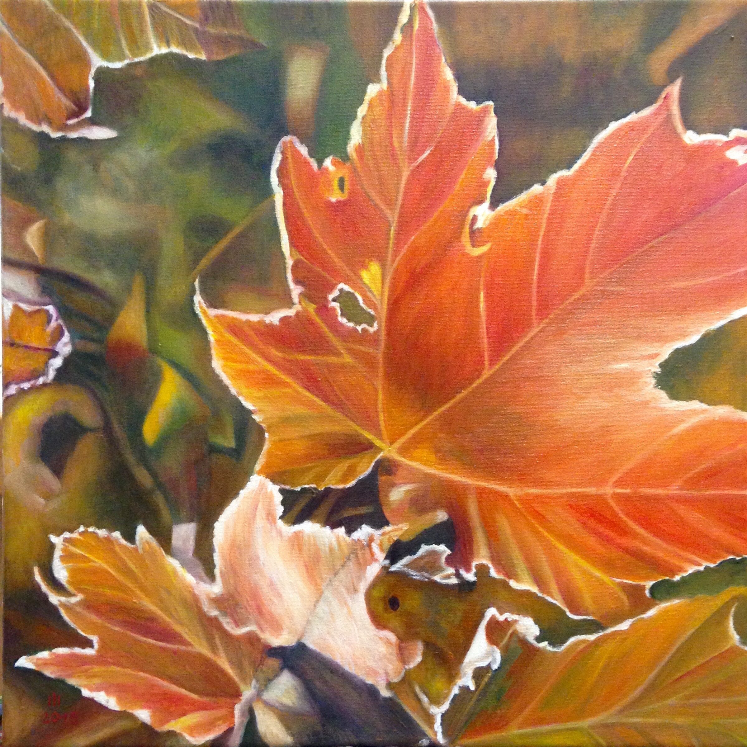 Herbstlaub Acryl/Öl/LW 40 x 40 cm